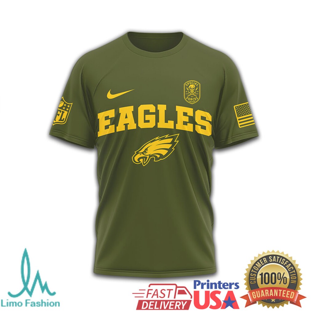 Philadelphia Eagles Green Berets Special Forces Military Olive T Shirt - Limotees LLC