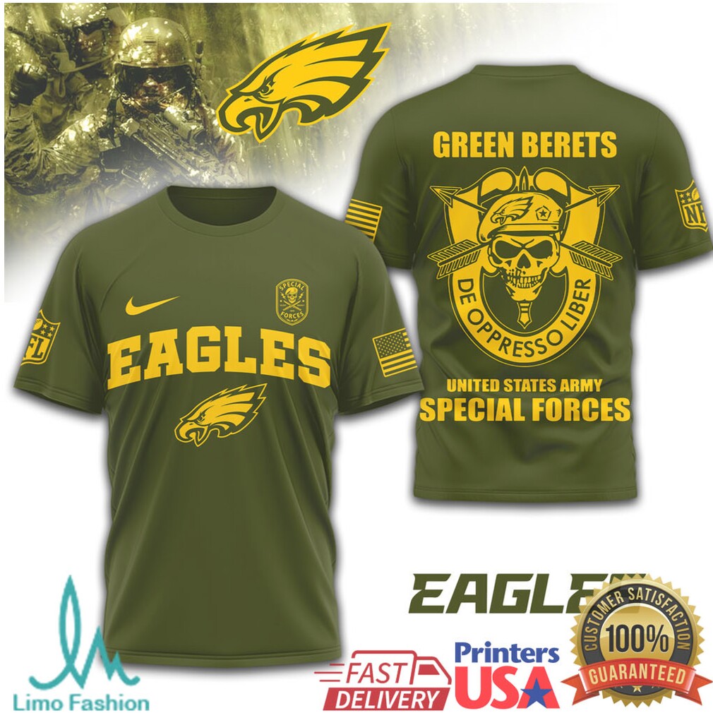 Philadelphia Eagles Green Berets Special Forces Military Olive T Shirt - Limotees LLC