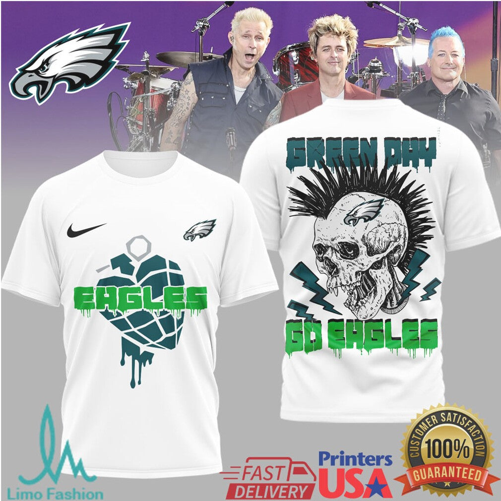 Philadelphia Eagles Green Day Punk Rock Style T Shirt - Limotees LLC