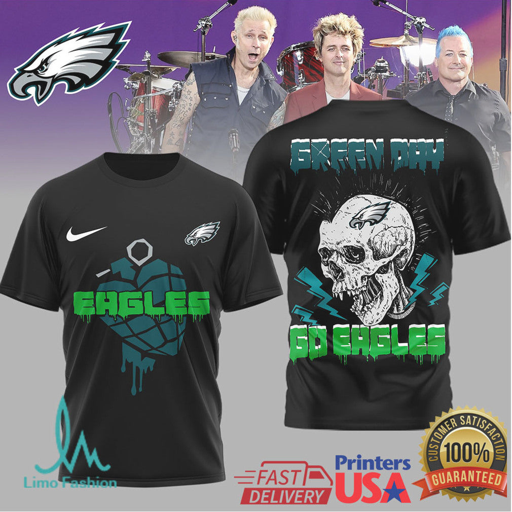 Philadelphia Eagles Green Day Punk Rock Style T Shirt - Limotees LLC