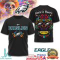 Philadelphia Eagles Hasta la Muerte Sugar Skull Day of the Dead T Shirt - Limotees LLC