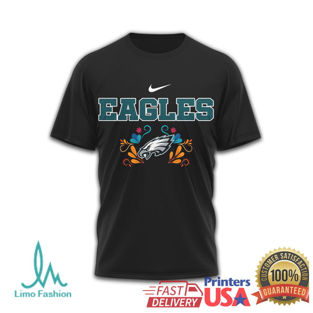 Philadelphia Eagles Hasta la Muerte Sugar Skull Day of the Dead T Shirt - Limotees LLC