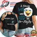 Philadelphia Eagles Heart Awareness Month Shirt Cute Eagle Mascot Tee - Limotees LLC