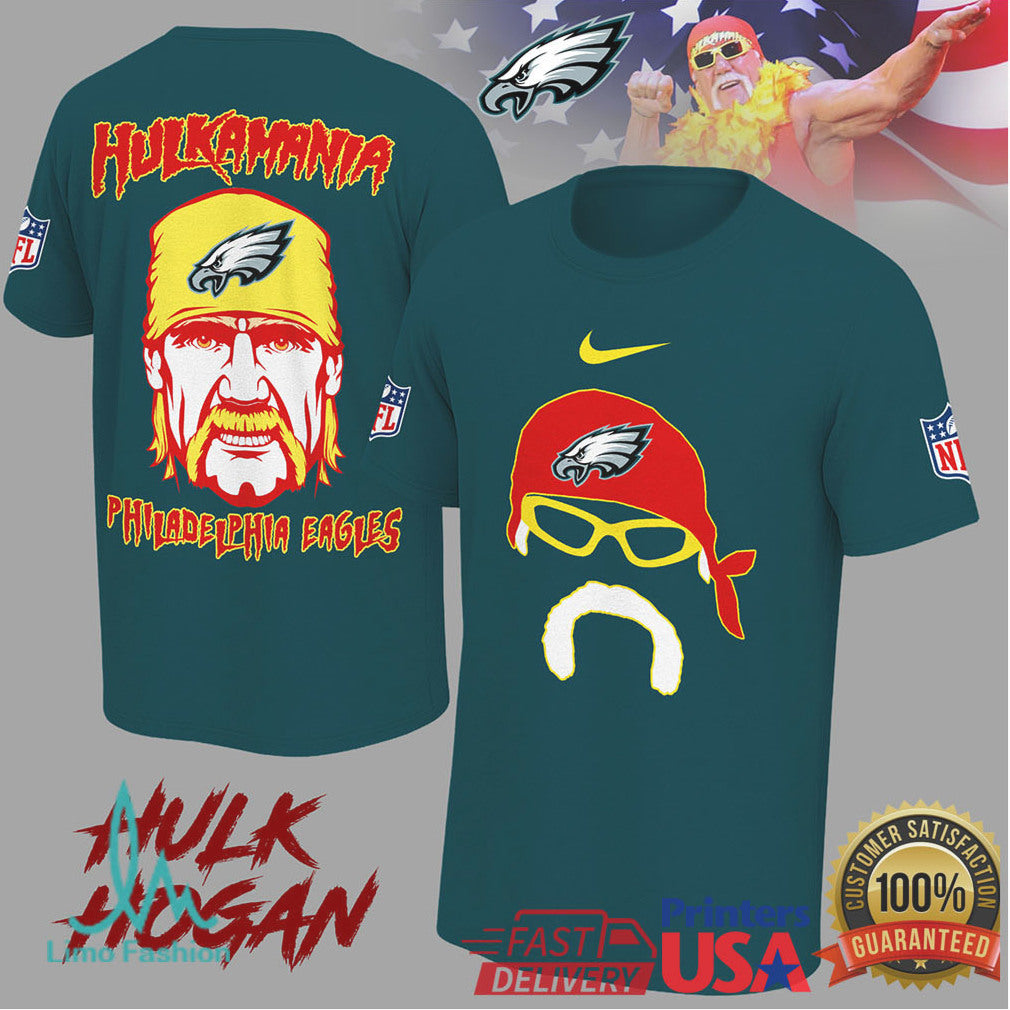 Philadelphia Eagles Hulk Hogan Hulkamania Retro Style NFL Shirt - Limotees LLC
