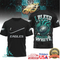 Philadelphia Eagles “I Bleed Green & White” Heart Graphic T Shirt - Limotees LLC
