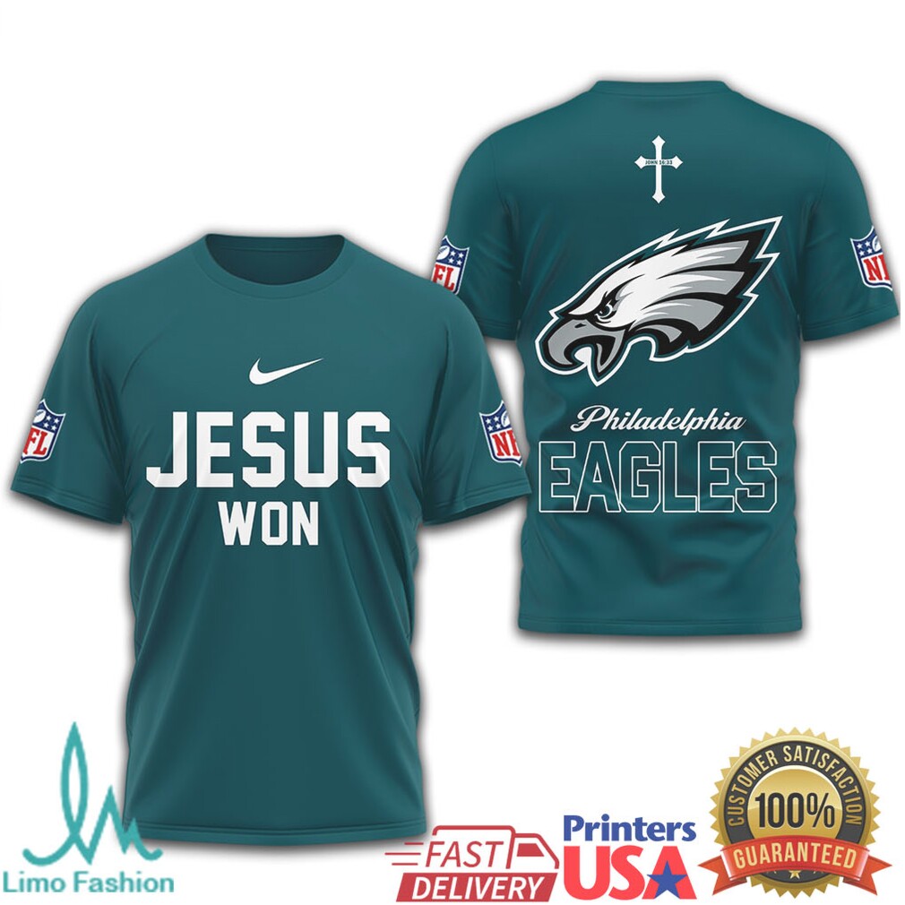 Philadelphia Eagles Jesus Won Faith Based Fan T Shirt - Limotees LLC