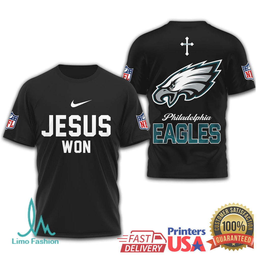 Philadelphia Eagles Jesus Won Faith Based Fan T Shirt - Limotees LLC