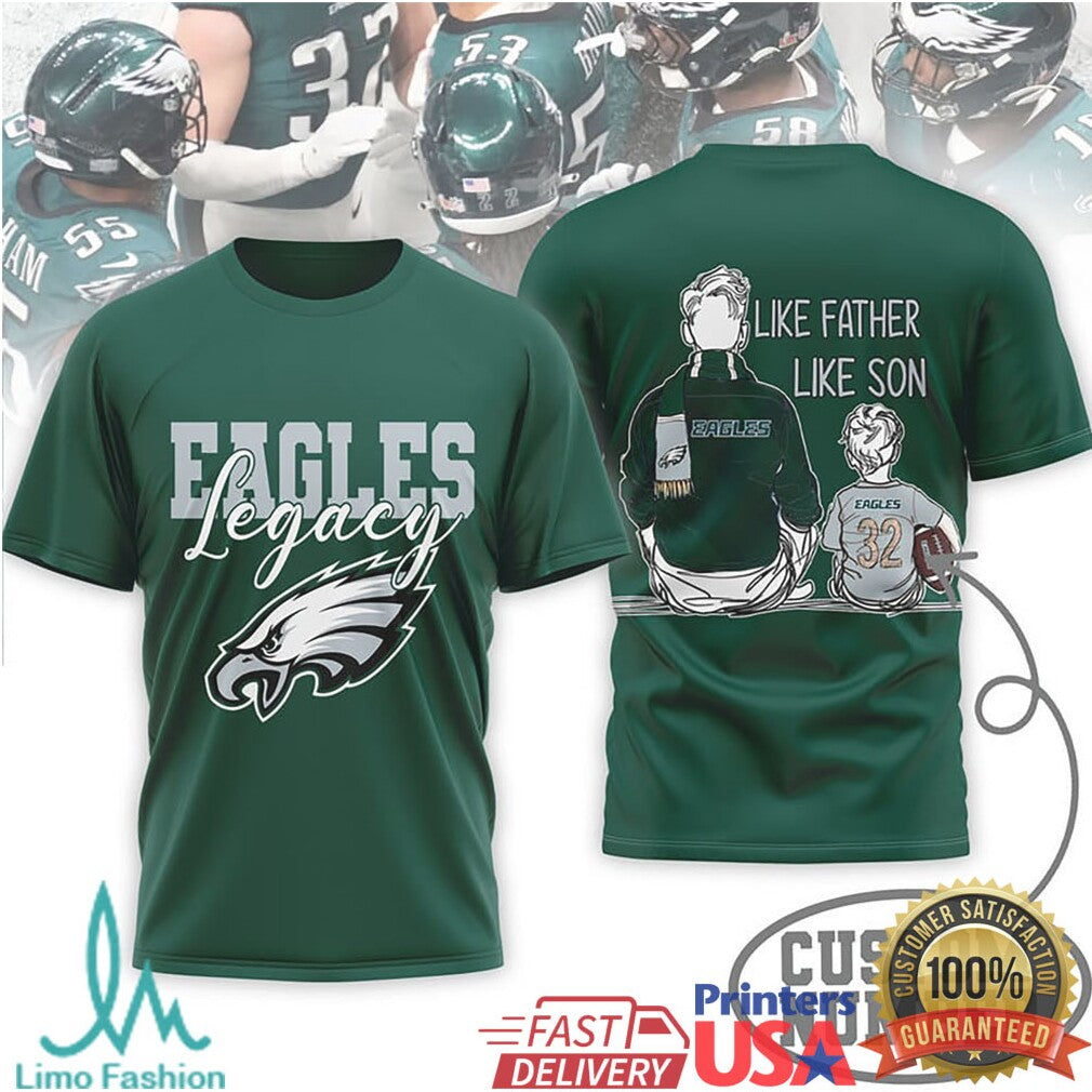 Philadelphia Eagles Legacy Fan Shirt Personalized Father Daughter T Shirt - Limotees LLC