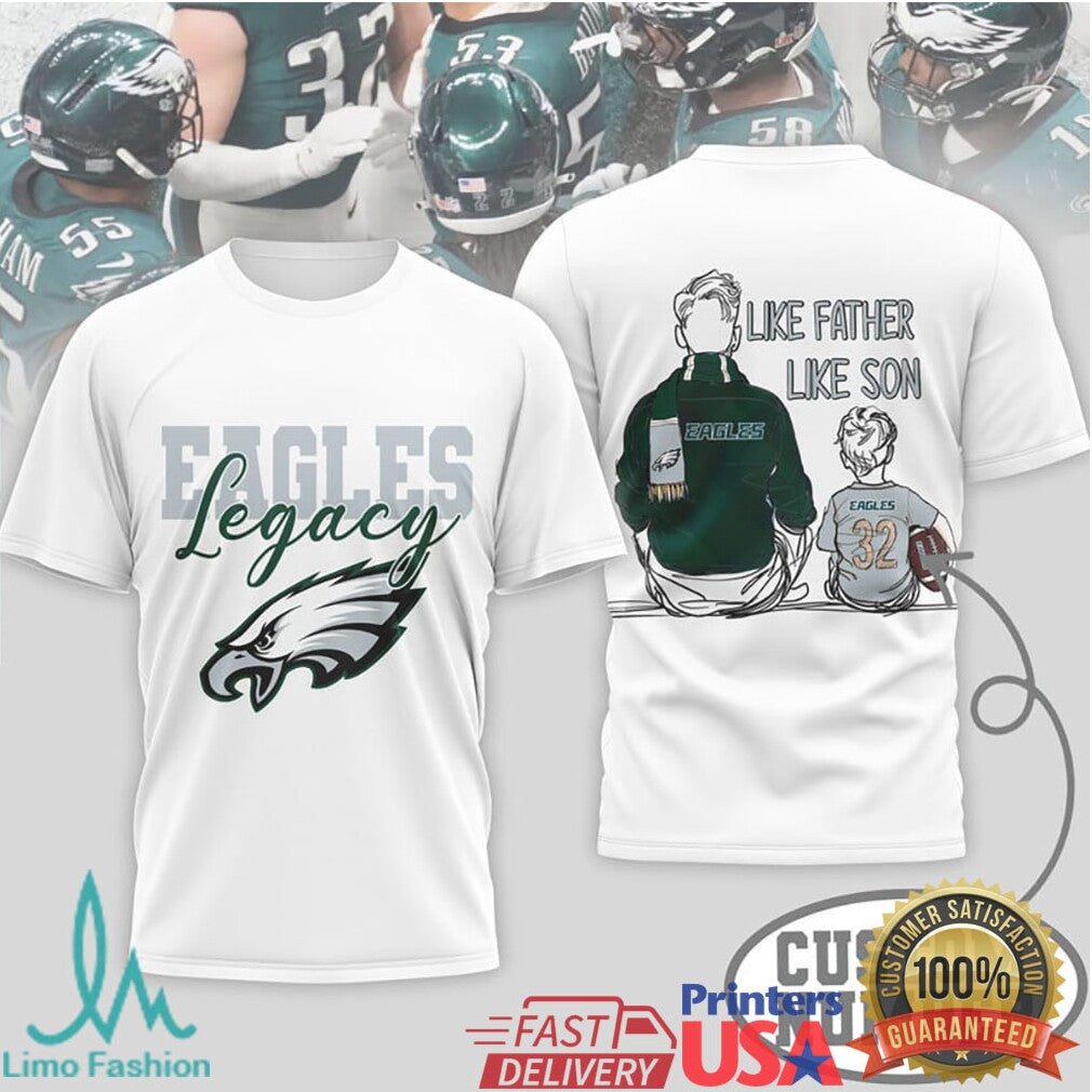 Philadelphia Eagles Legacy Fan Shirt Personalized Father Daughter T Shirt - Limotees LLC