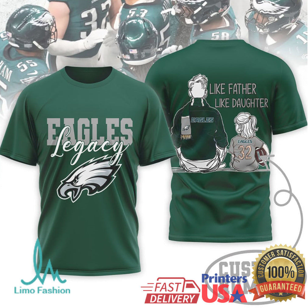 Philadelphia Eagles Legacy Fan Shirt Personalized Father Daughter T Shirt - Limotees LLC