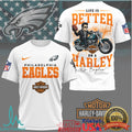 Philadelphia Eagles Life Is Better On A Harley T Shirt - Limotees LLC