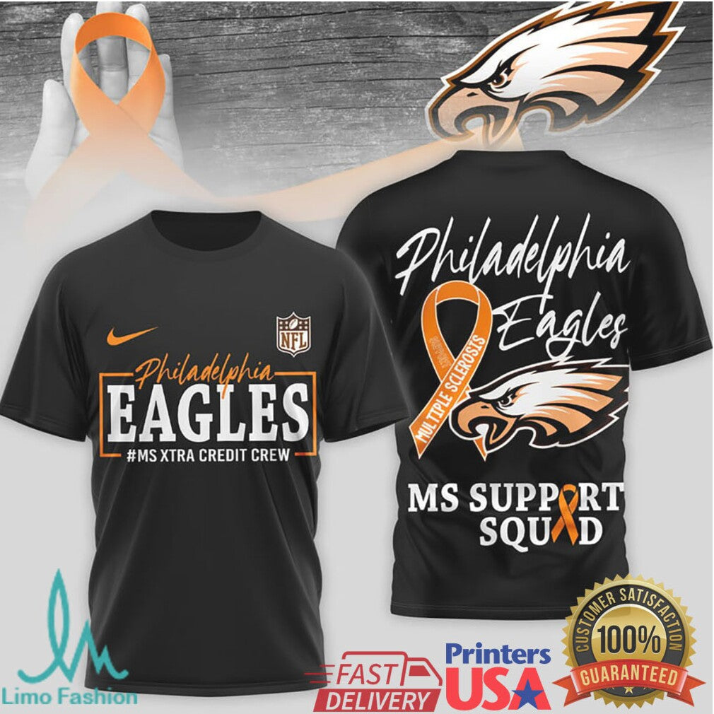 Philadelphia Eagles MS Support Squad Awareness T Shirt - Limotees LLC