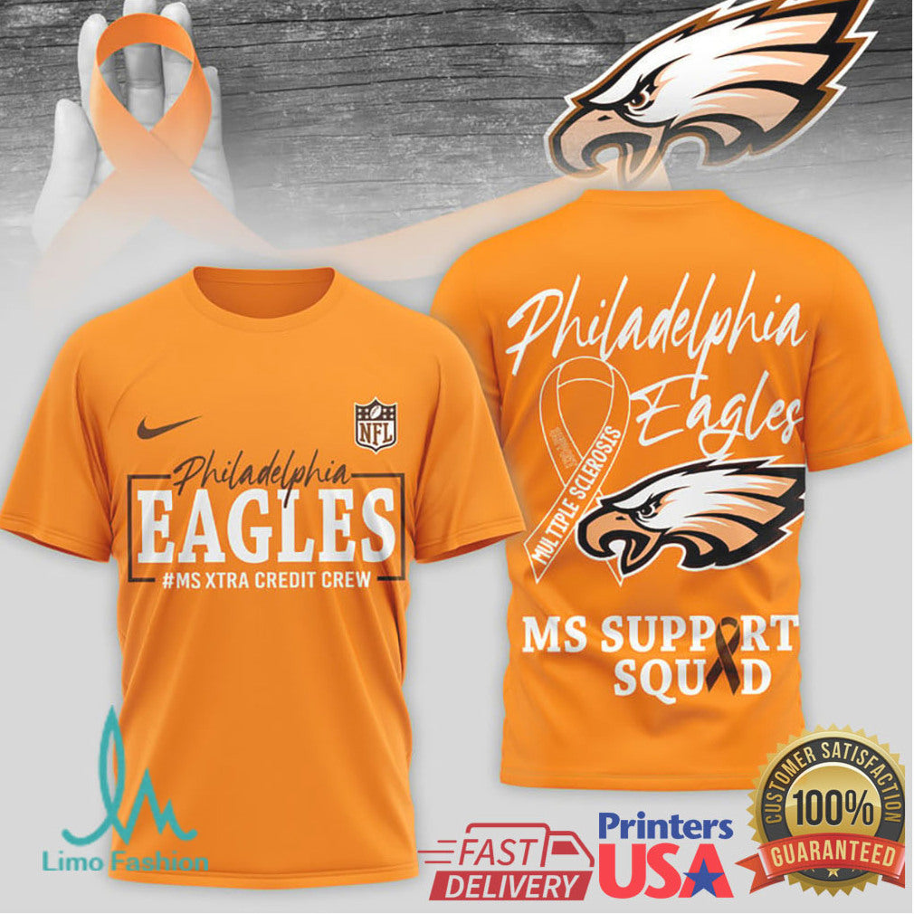 Philadelphia Eagles MS Support Squad Awareness T Shirt - Limotees LLC