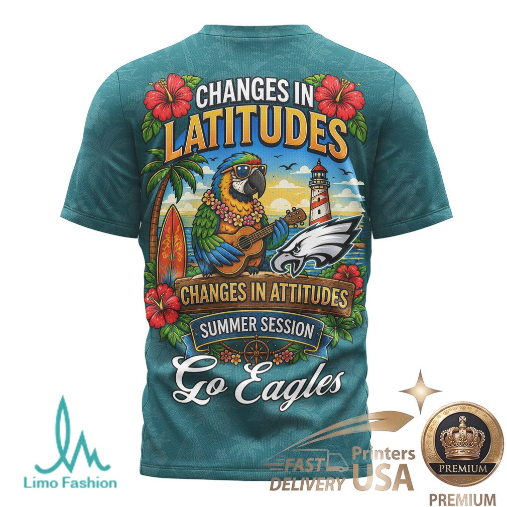 Philadelphia Eagles Margaritaville Changes In Latitudes Summer Session T Shirt - Limotees LLC