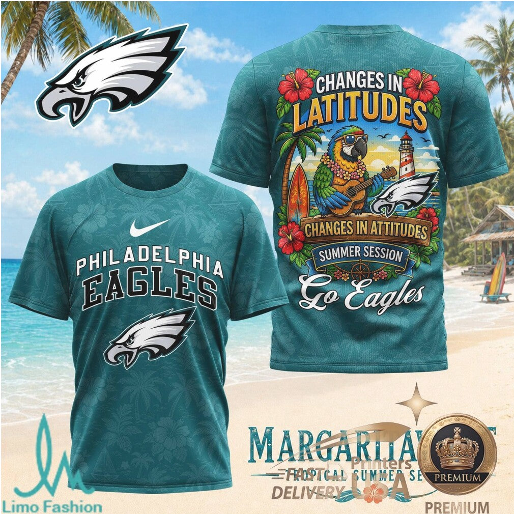 Philadelphia Eagles Margaritaville Changes In Latitudes Summer Session T Shirt - Limotees LLC