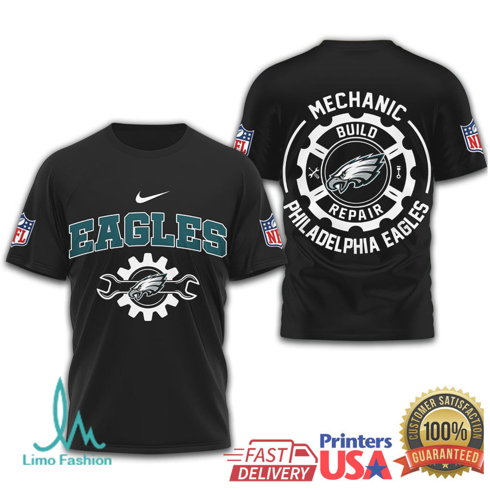 Philadelphia Eagles Mechanic Build Repair Nfl Tshirt - Limotees LLC