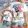 Philadelphia Eagles Mickey Mouse United State of America 250 Years of Freedom T Shirt - Limotees LLC