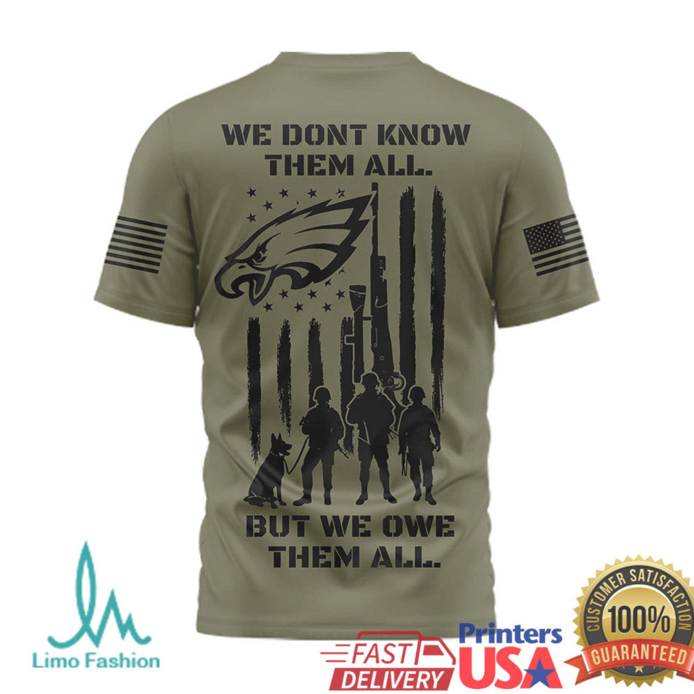 Philadelphia Eagles Military Appreciation T Shirt Remember & Honor Memorial Day Salute to Service T Shirt - Limotees LLC