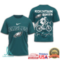 Philadelphia Eagles Mountain Biker “Go Eagles” Outdoor Graphic T shirt - Limotees LLC