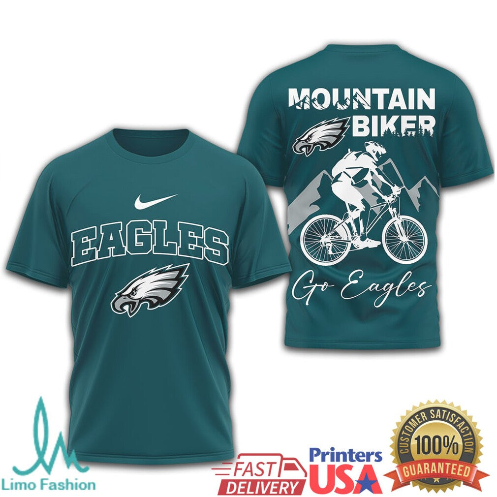 Philadelphia Eagles Mountain Biker T Shirt Eagles MTB Performance Tee - Limotees LLC