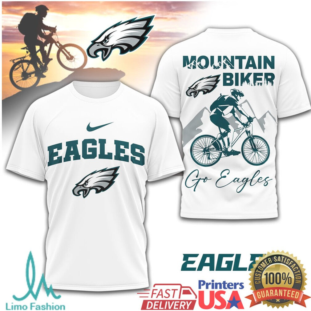 Philadelphia Eagles Mountain Biker T Shirt Eagles MTB Performance Tee - Limotees LLC