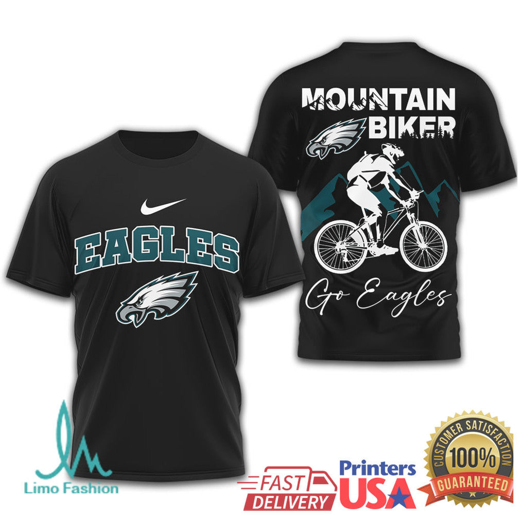 Philadelphia Eagles Mountain Biker T Shirt Eagles MTB Performance Tee - Limotees LLC