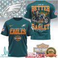 Philadelphia Eagles NFL x Harley Davidson Life Is Better On A Harley T Shirt - Limotees LLC