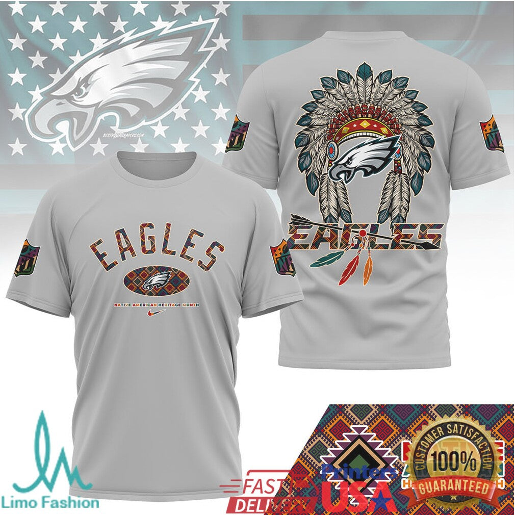 Philadelphia Eagles Native American Heritage Month Graphic T Shirt - Limotees LLC