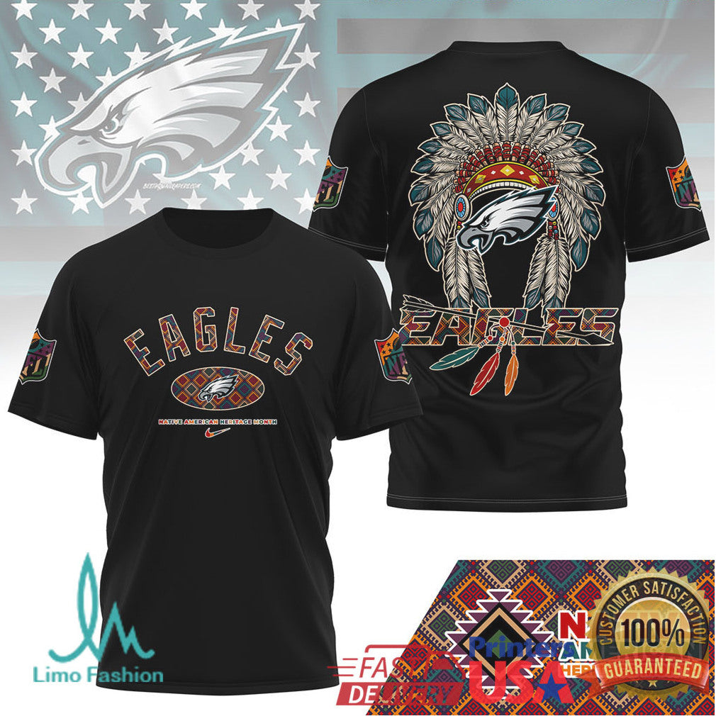 Philadelphia Eagles Native American Heritage Month Graphic T Shirt - Limotees LLC