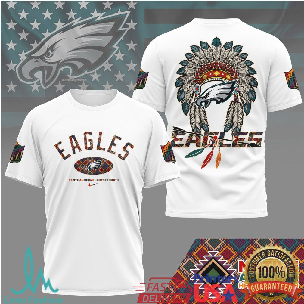 Philadelphia Eagles Native American Heritage Month Graphic T Shirt - Limotees LLC