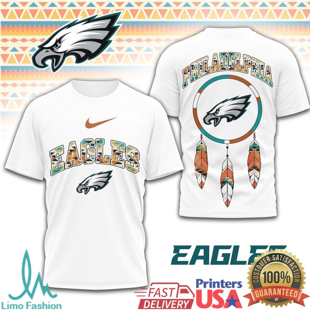 Philadelphia Eagles Native American Pattern Dreamcatcher T Shirt - Limotees LLC