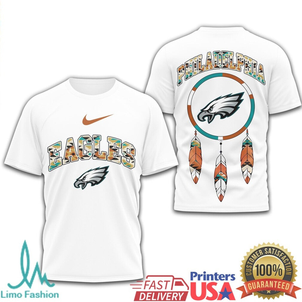Philadelphia Eagles Native American Pattern Dreamcatcher T Shirt - Limotees LLC
