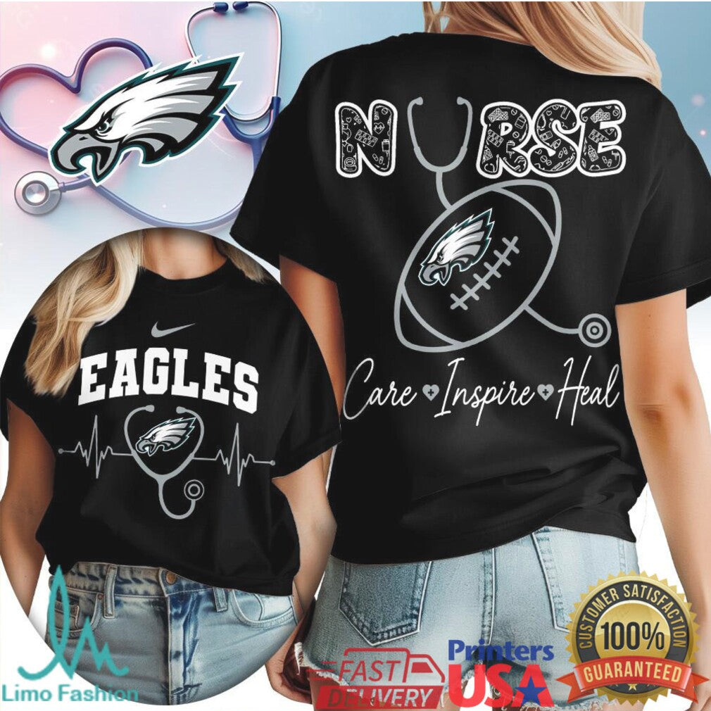 Philadelphia Eagles Nurse T Shirt Stethoscope Football Fan Medical T Shirt - Limotees LLC
