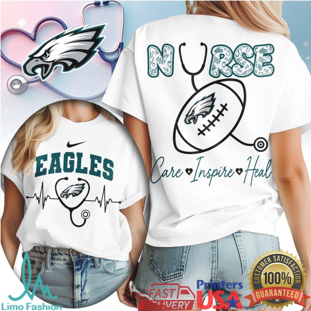 Philadelphia Eagles Nurse T Shirt Stethoscope Football Fan Medical T Shirt - Limotees LLC