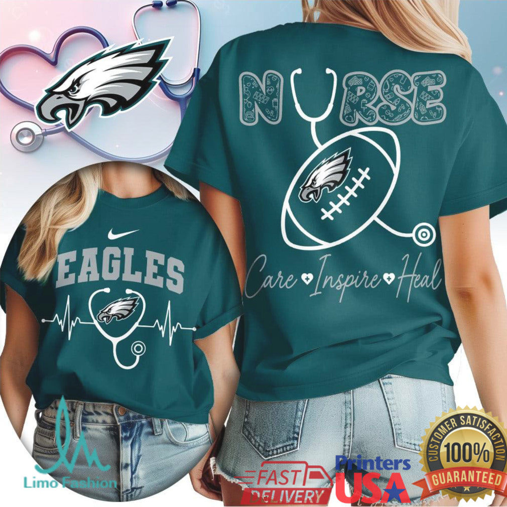 Philadelphia Eagles Nurse T Shirt Stethoscope Football Fan Medical T Shirt - Limotees LLC