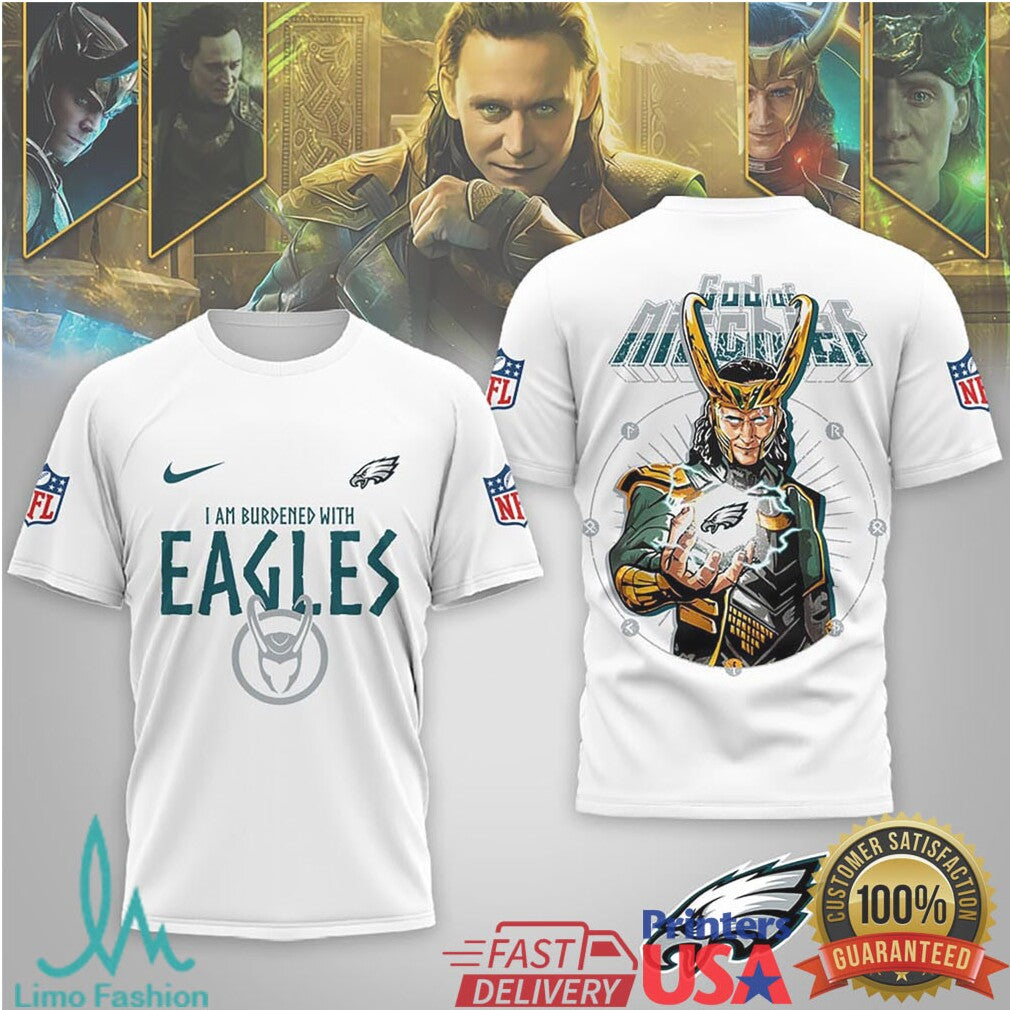 Philadelphia Eagles Official Loki NFL God Of Mischief 3D Shirt - Limotees LLC