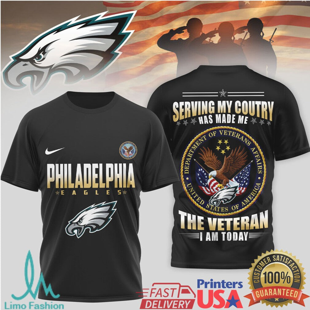 Philadelphia Eagles Official NFL Department Of Veterans Affairs 3D Shirt