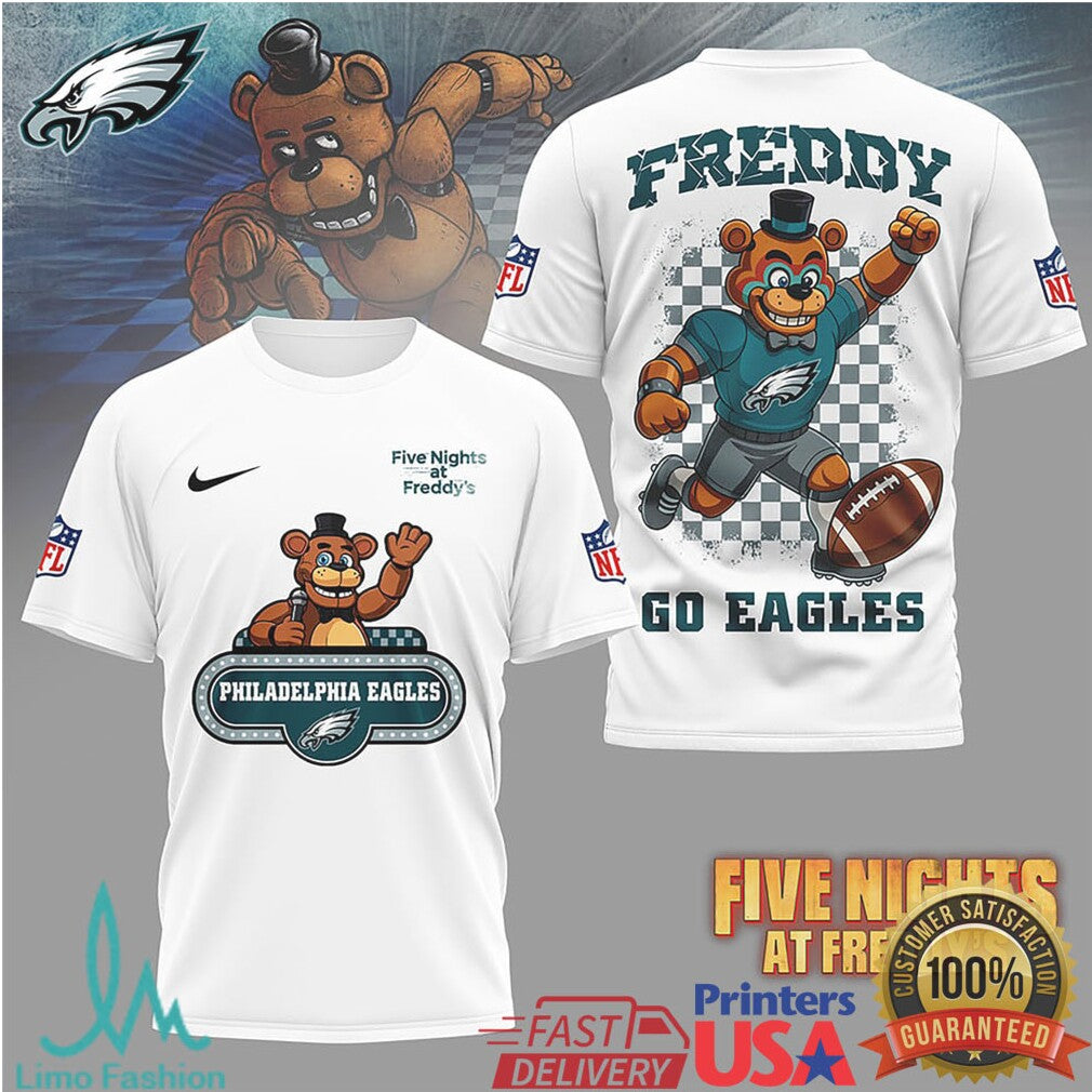 Philadelphia Eagles Official NFL Five Nights at Freddy's 3D Shirt - Limotees LLC
