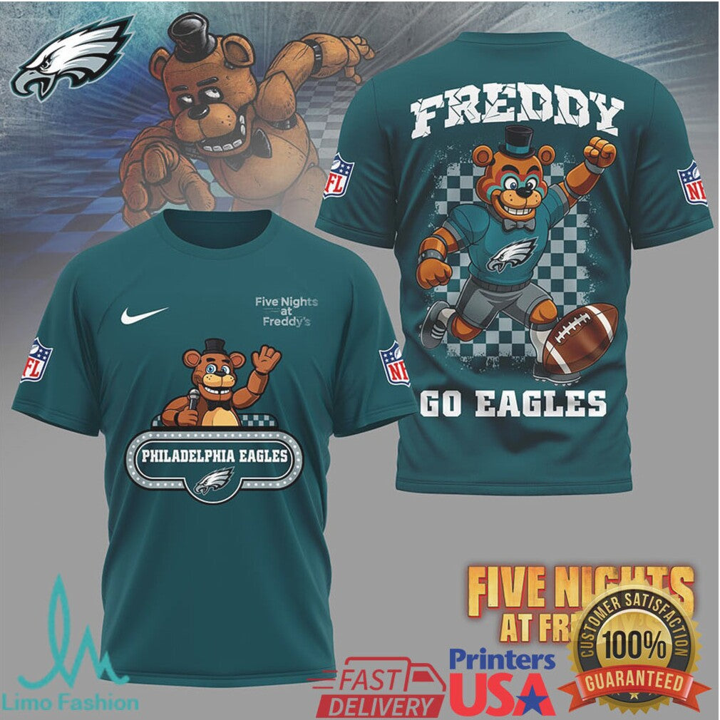 Philadelphia Eagles Official NFL Five Nights at Freddy's 3D Shirt - Limotees LLC