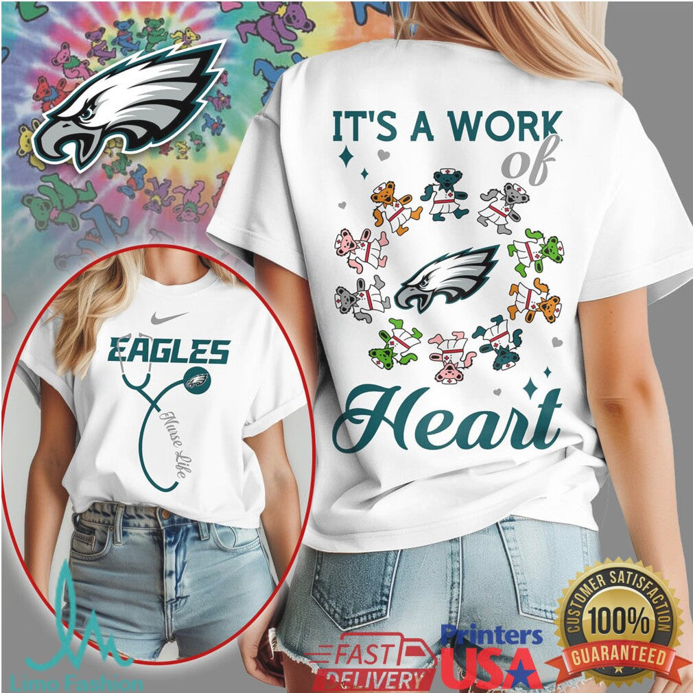 Philadelphia Eagles Official NFL Grateful Dead Nurse 3D Shirt - Limotees LLC