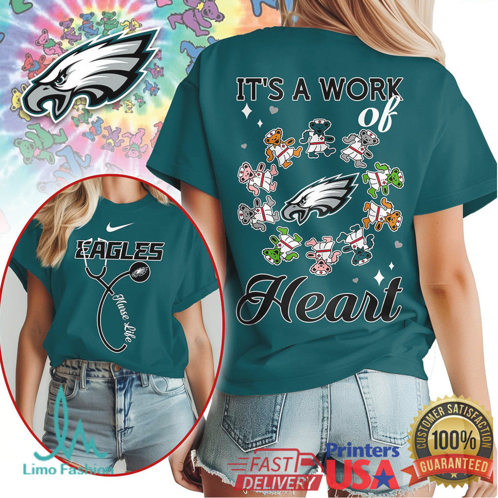 Philadelphia Eagles Official NFL Grateful Dead Nurse 3D Shirt - Limotees LLC