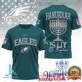 Philadelphia Eagles Official NFL Happy Hanukkah 3D Shirt - Limotees LLC
