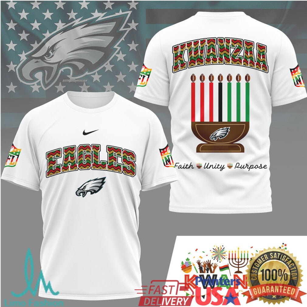 Philadelphia Eagles Official NFL Kwanzaa Pride 3D Shirt - Limotees LLC
