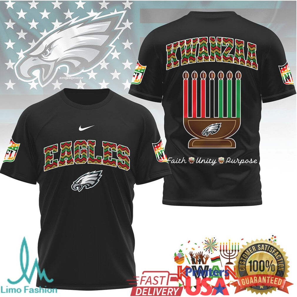 Philadelphia Eagles Official NFL Kwanzaa Pride 3D Shirt - Limotees LLC