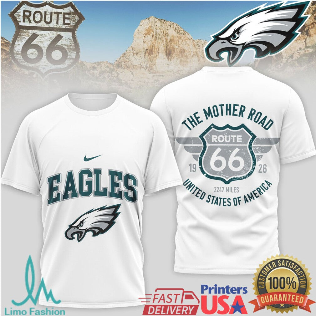 Philadelphia Eagles Official NFL Route 66 3D Shirt - Limotees LLC