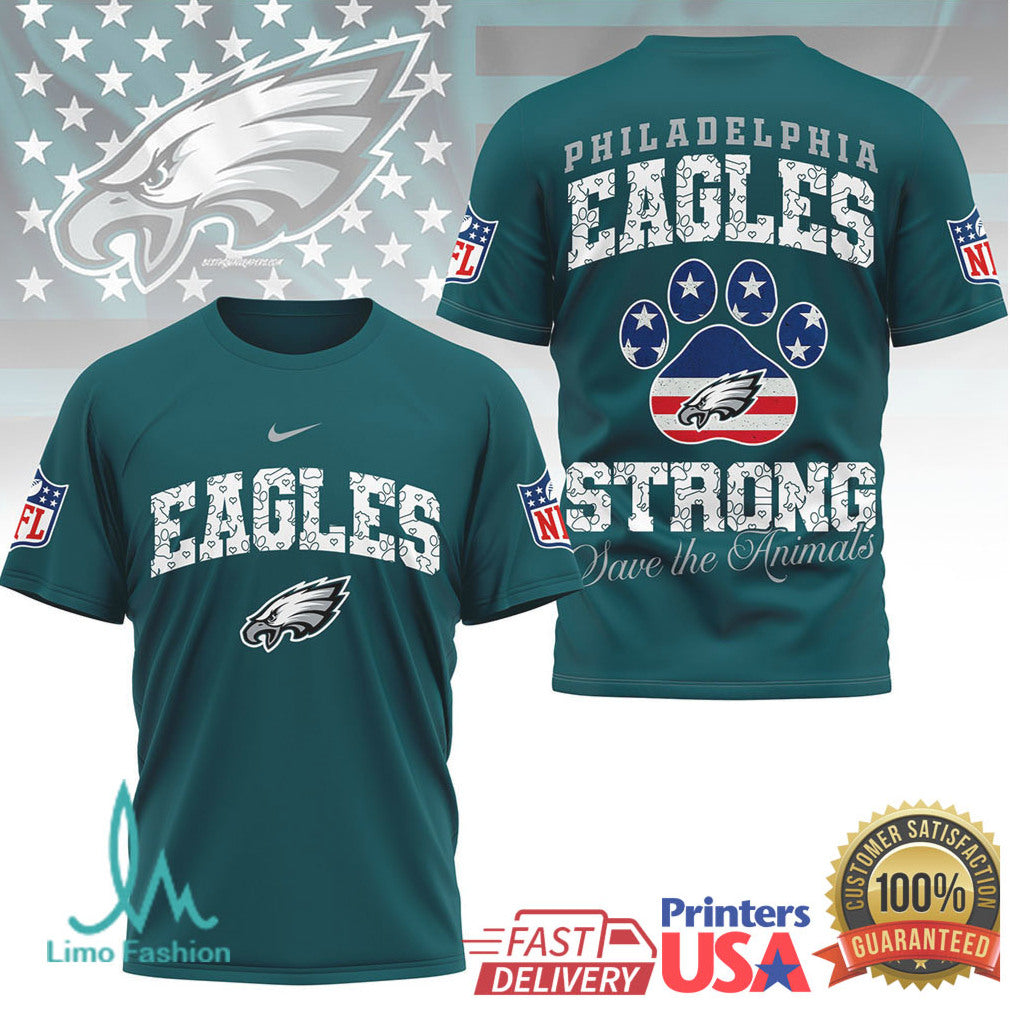 Philadelphia Eagles Official NFL Save The Animals Fan 3D Shirt - Limotees LLC