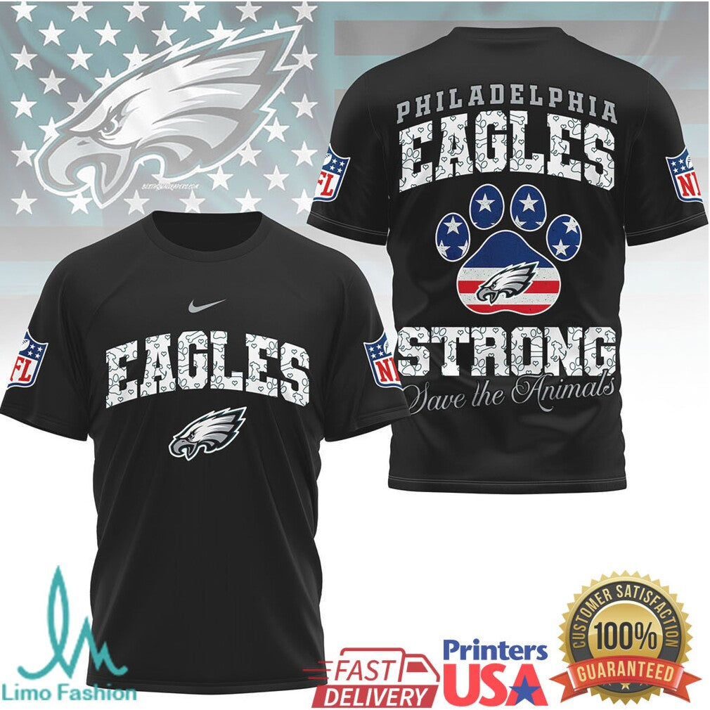 Philadelphia Eagles Official NFL Save The Animals Fan 3D Shirt - Limotees LLC
