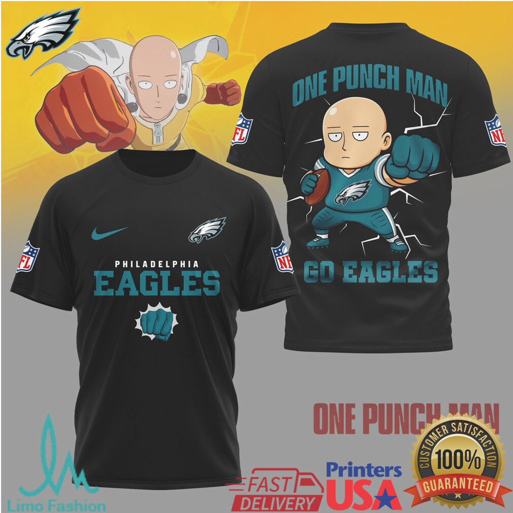 Philadelphia Eagles One Punch Man Saitama Anime Graphic Tee - Limotees LLC