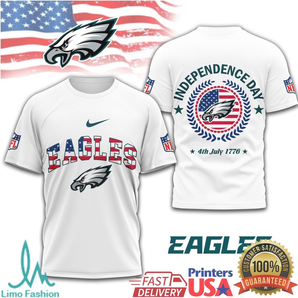 Philadelphia Eagles Patriotic 4th of July NFL Graphic T Shirt - Limotees LLC