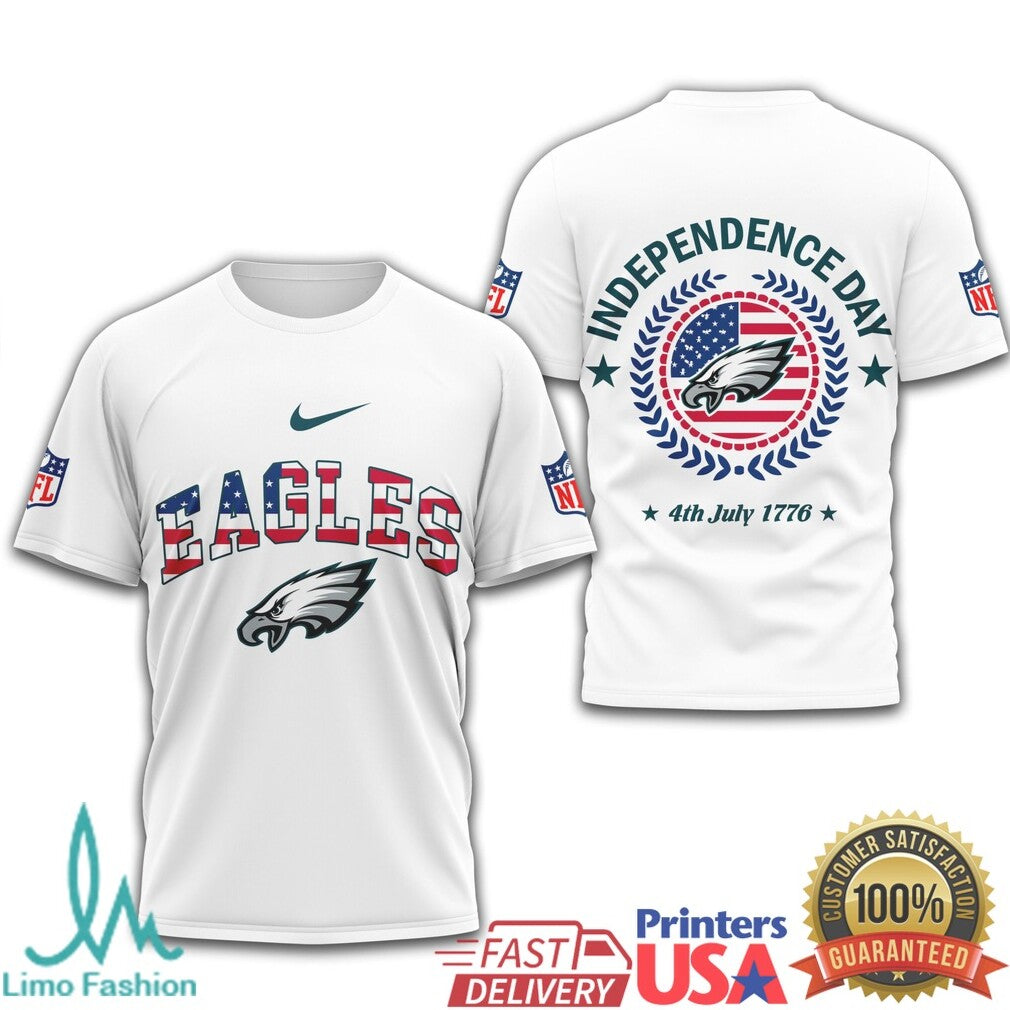 Philadelphia Eagles Patriotic 4th of July NFL Graphic T Shirt - Limotees LLC
